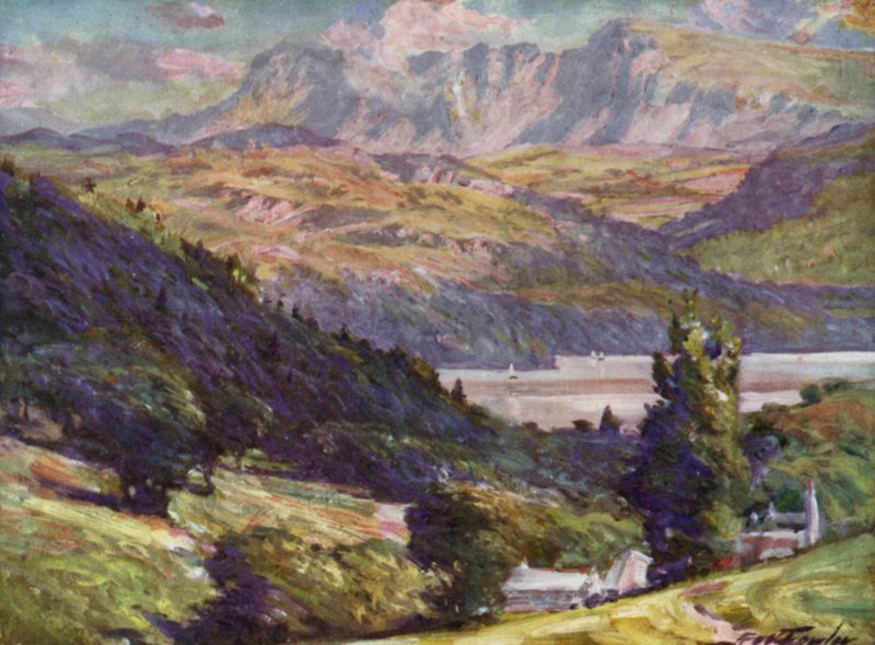 Näkymä Bontddusta, Dolgellysta (väri litho) tekijältä Robert (after) Fowler
