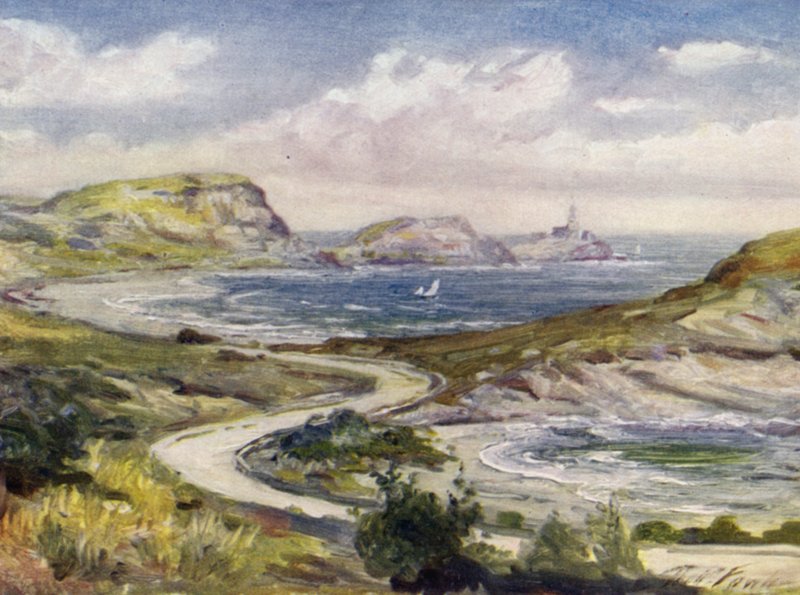 Näkymä lähellä Mumbles, Swansea (väri litho) tekijältä Robert (after) Fowler