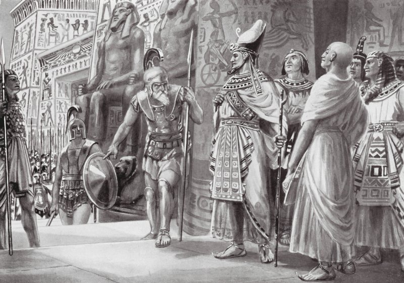 Agesilaus Egyptissä (litografia) tekijältä Robert Ambrose Dudley