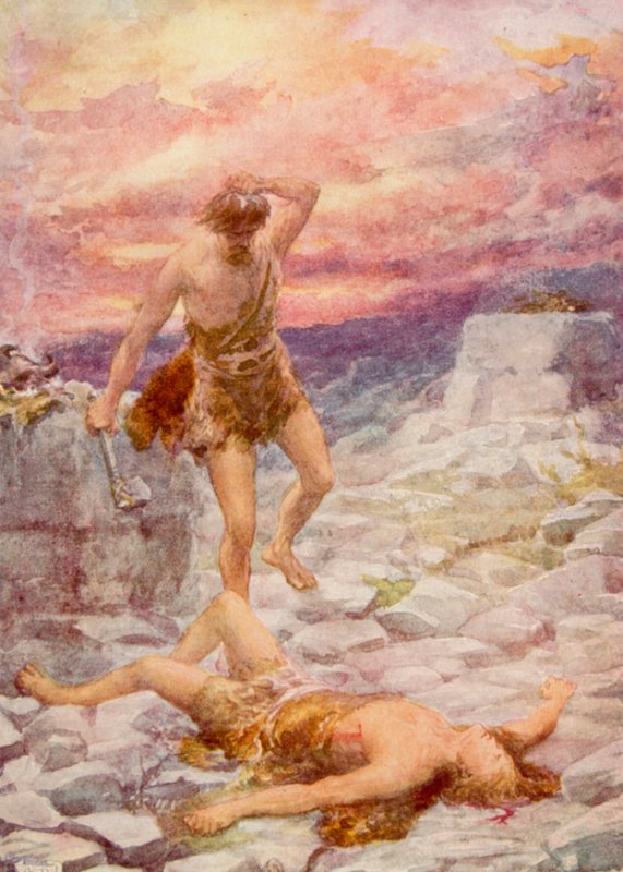 Kain ja Abel (väri litho) tekijältä Robert Ambrose Dudley