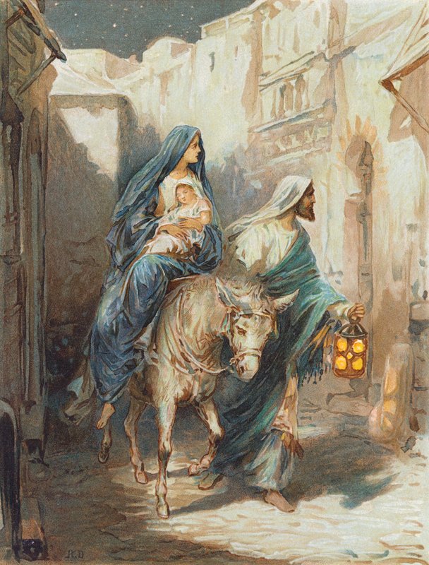Lento Egyptiin (värilitografia) tekijältä Robert Ambrose Dudley