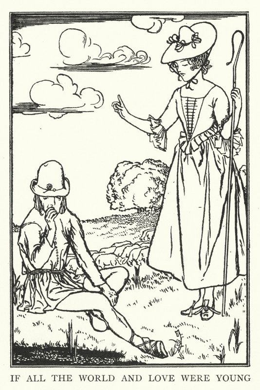 Jos koko maailma ja rakkaus olisi nuoria (litho) tekijältä Robert Anning Bell
