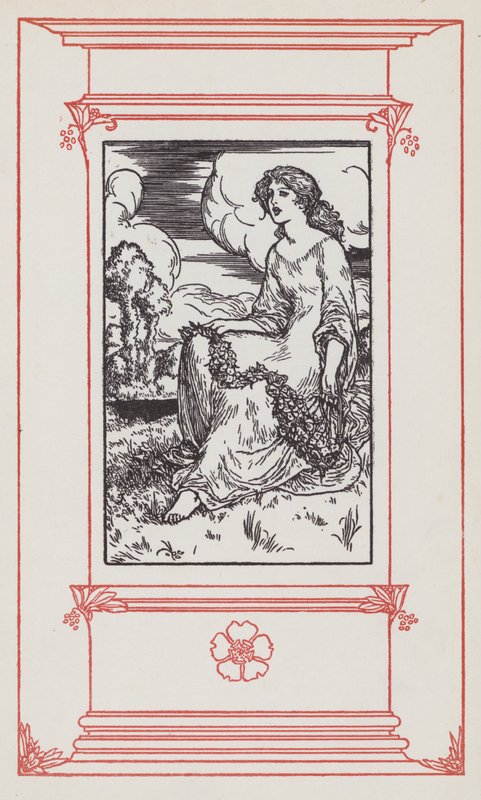 Kuvitus englanninkielisille sanoituksille (litho) tekijältä Robert Anning Bell