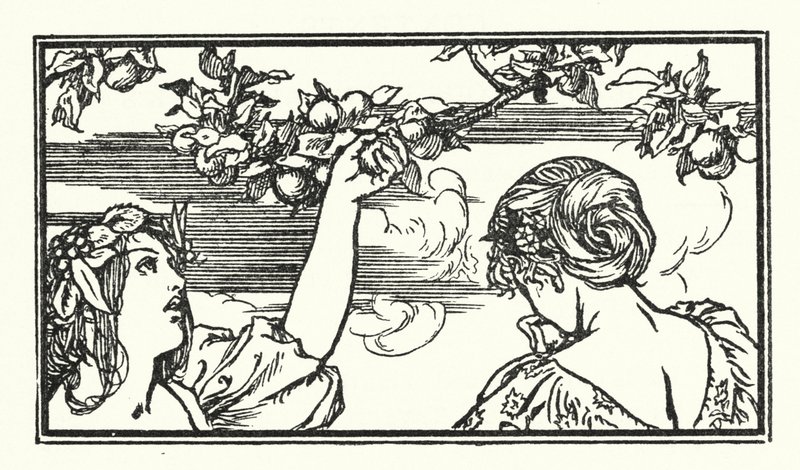 Kuvitus John Keatsin runoille (litho) tekijältä Robert Anning Bell