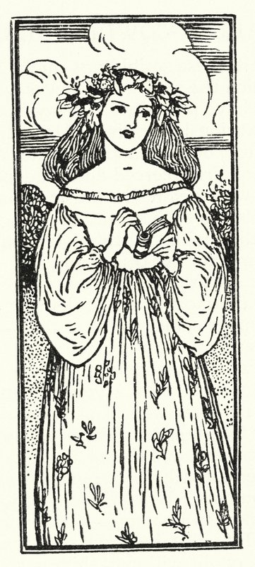 Kuvitus John Keatsin runoille (litho) tekijältä Robert Anning Bell