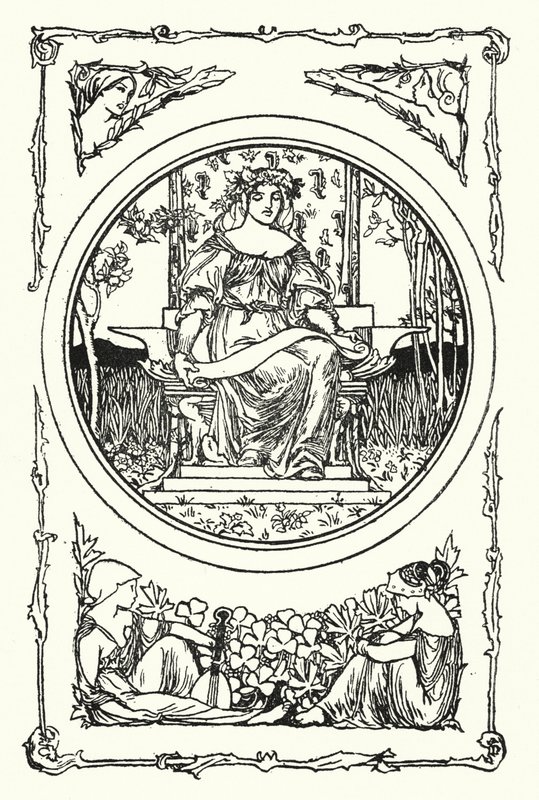 Kuvitus John Keatsin runoille (litho) tekijältä Robert Anning Bell
