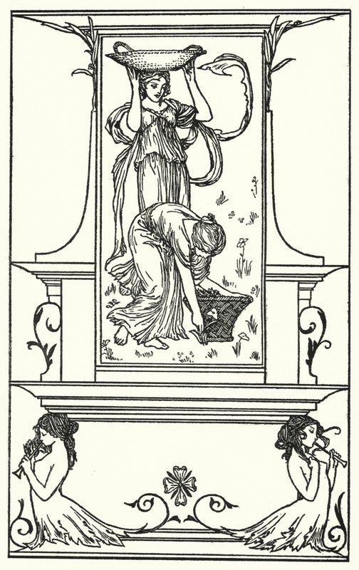 Kuvitus John Keatsin runoille (litho) tekijältä Robert Anning Bell