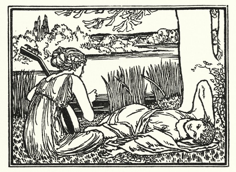 Kuvitus John Keatsin runoille: Endymion (litho) tekijältä Robert Anning Bell