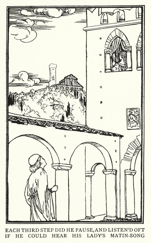 Kuvitus John Keatsin runoille: Isabella tai Basilikan ruukku (litho) tekijältä Robert Anning Bell