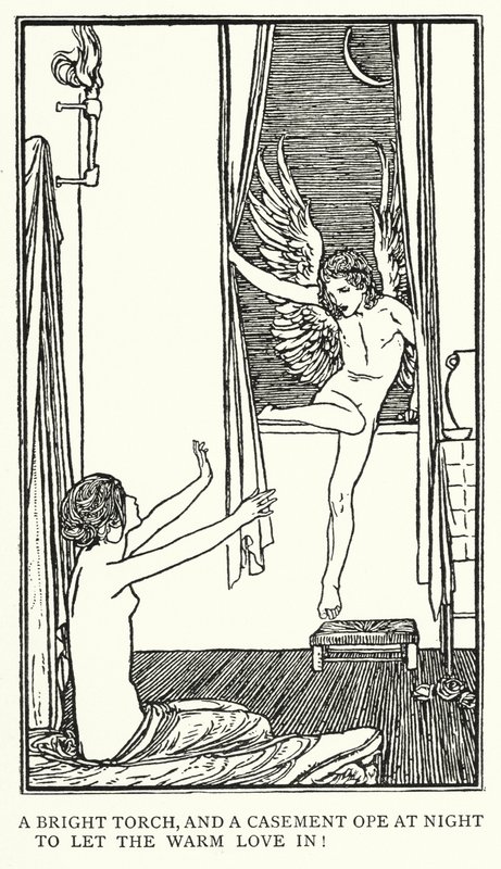 Kuvitus John Keatsin runoille: Oodi psyykelle (litho) tekijältä Robert Anning Bell