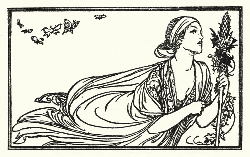 Kuvitus John Keatsin runoille: Sleep And Poetry (litho) tekijältä Robert Anning Bell