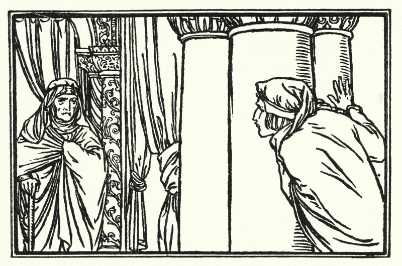 Kuvitus John Keatsin runoille: Pyhän Agnesin aatto (litho) tekijältä Robert Anning Bell