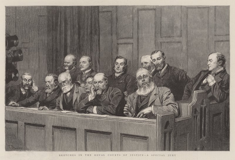 Luonnokset Royal Courts of Justiceissa, erikoistuomaristossa tekijältä Robert Barnes