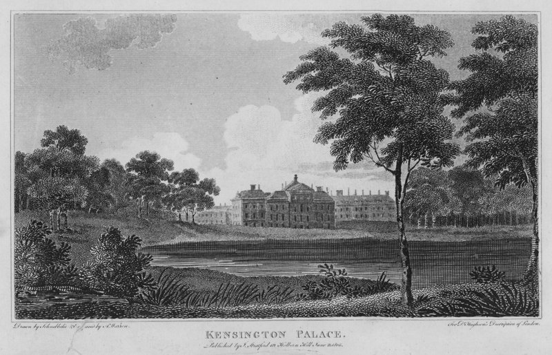 Kensingtonin palatsi (kaiverrus) tekijältä Robert Blemell (after) Schnebbelie