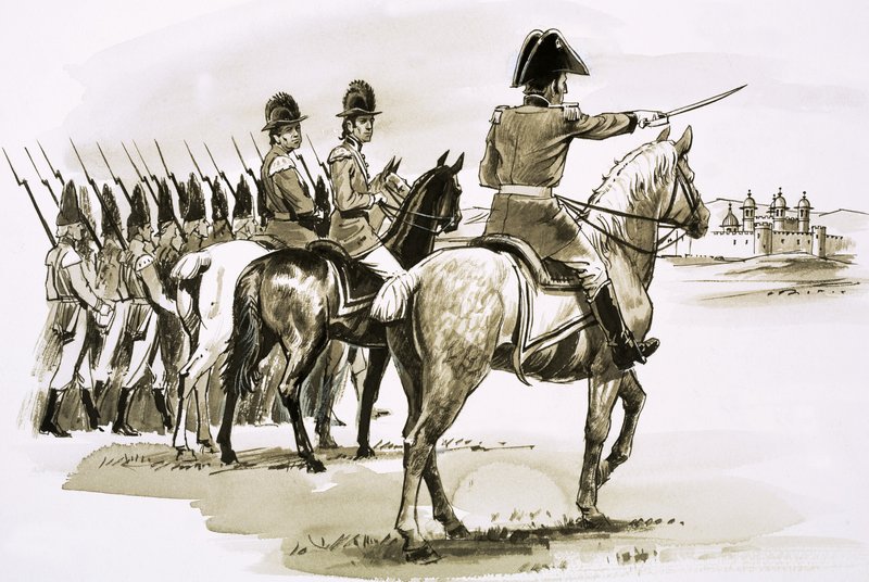 Arthur Wellesley 23. rykmentin johdossa Mysoressa. tekijältä Robert Brook