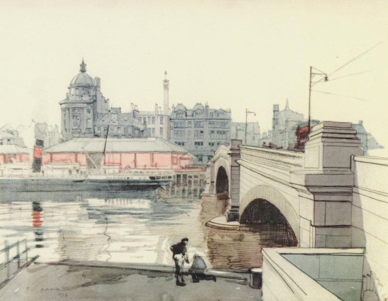 Glasgow: George V Bridge (värilitografia) tekijältä Robert Eadie