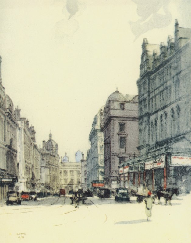 Glasgow: Gordon Street ja Central Station (värilitro). tekijältä Robert Eadie