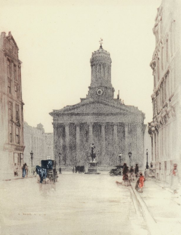 Glasgow: The Royal Exchange (värilitografia) tekijältä Robert Eadie