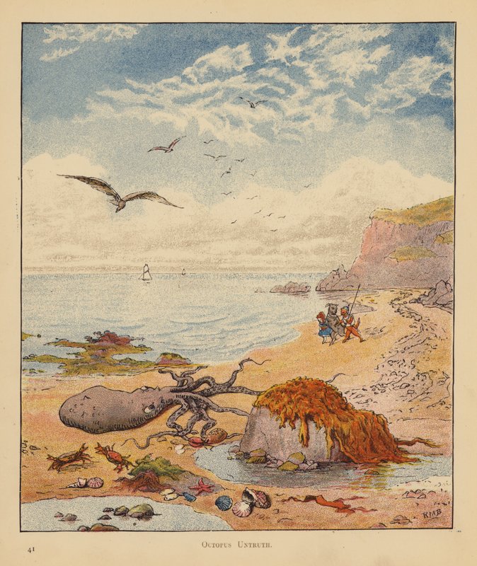 Kitten Pilgrims: Octopus Untruth (väri litho) tekijältä Robert Michael Ballantyne