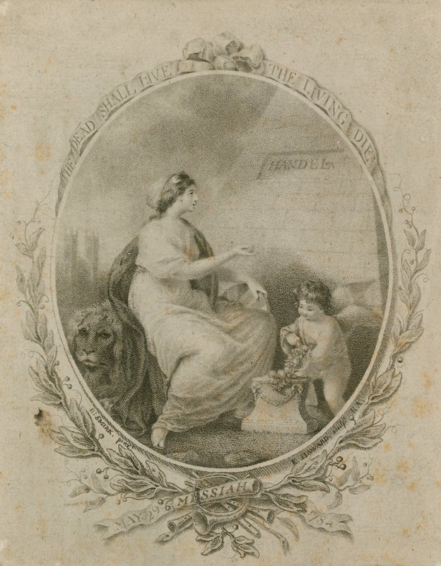 Händelin messiaan esityksen promootio, Westminster Abbey, Lontoo, 29. toukokuuta 1784 tekijältä Robert Smirke