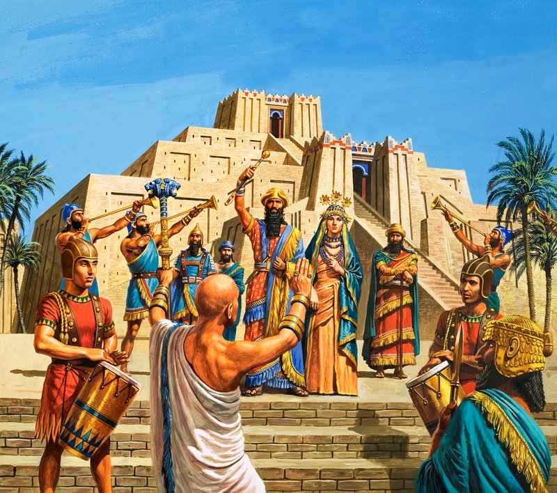 Babylonian temppeli, joka on pystytetty Sargonin kunniaksi. tekijältä Roger Payne