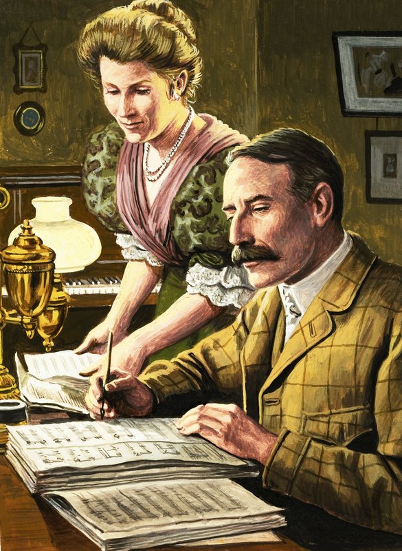 Edward Elgar ja hänen vaimonsa Caroline Alice tekijältä Roger Payne