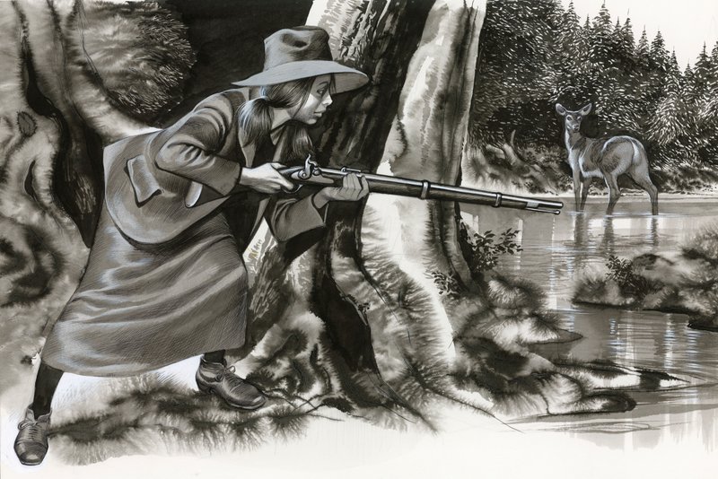 Annie Oakley ampuu hirveä tekijältä Ron Embleton
