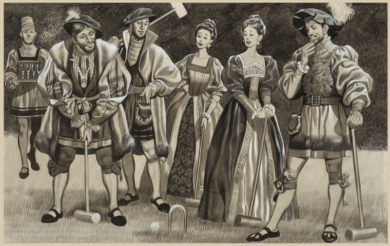 Frans I (1494-1547) Pelaa krokettia (guassi paperille) tekijältä Ron Embleton