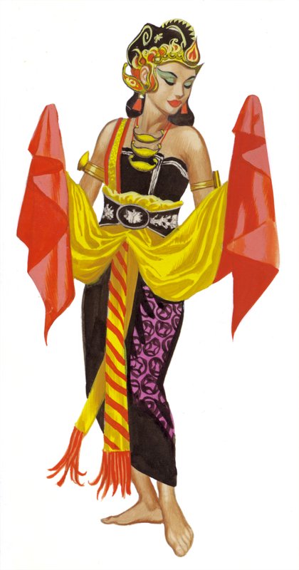 Mata Hari tanssii (guassi paperille) tekijältä Ron Embleton