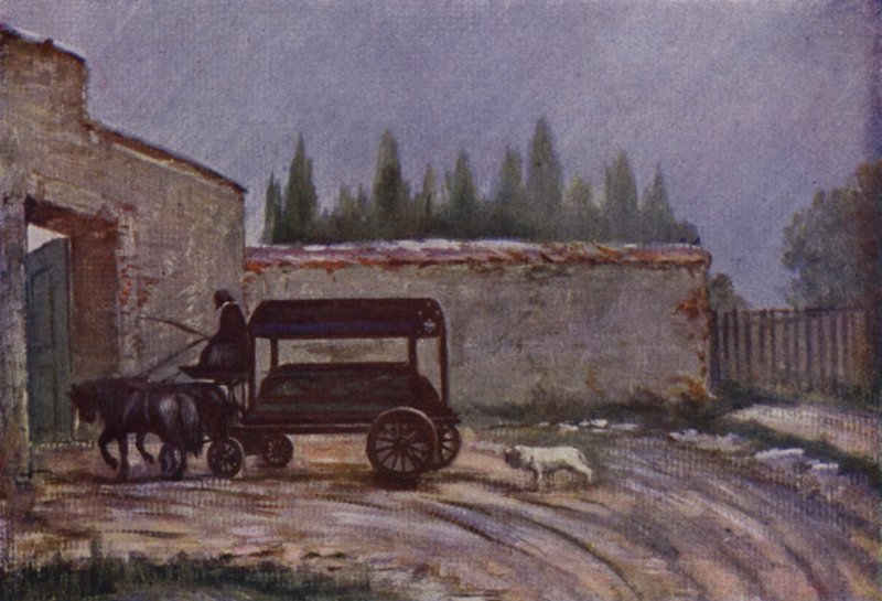Mozartin yksinäiset hautajaiset (värilitho) tekijältä Rudolf Klingsbogl