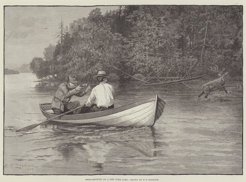 Hirven ammunta New Yorkin järvellä tekijältä Rufus Fairchild Zogbaum