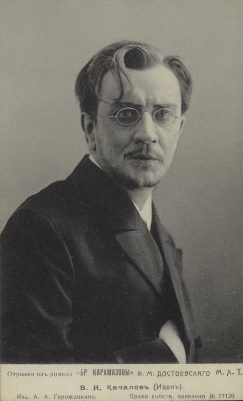 Venäläinen näyttelijä Vasily Kachalov Ivanina elokuvassa The Brothers Karamazov, vuodelta 1910 tekijältä Russian Photographer