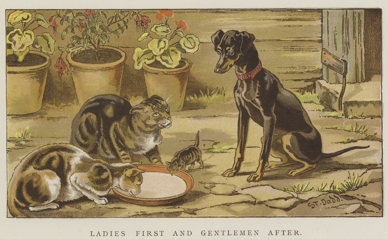 Ladies First ja Gentlemen After (chromolitho) tekijältä S.T. Dadd