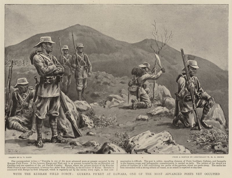Kurram Field Force, Gurkha Picket Dawabassa, yksi edistyneimmistä viroista vielä miehitetyistä tekijältä S.T. Dadd