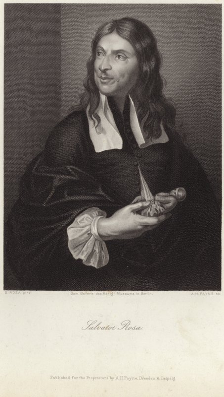 Salvator Rosan muotokuva (kaiverrus) tekijältä Salvator (after) Rosa