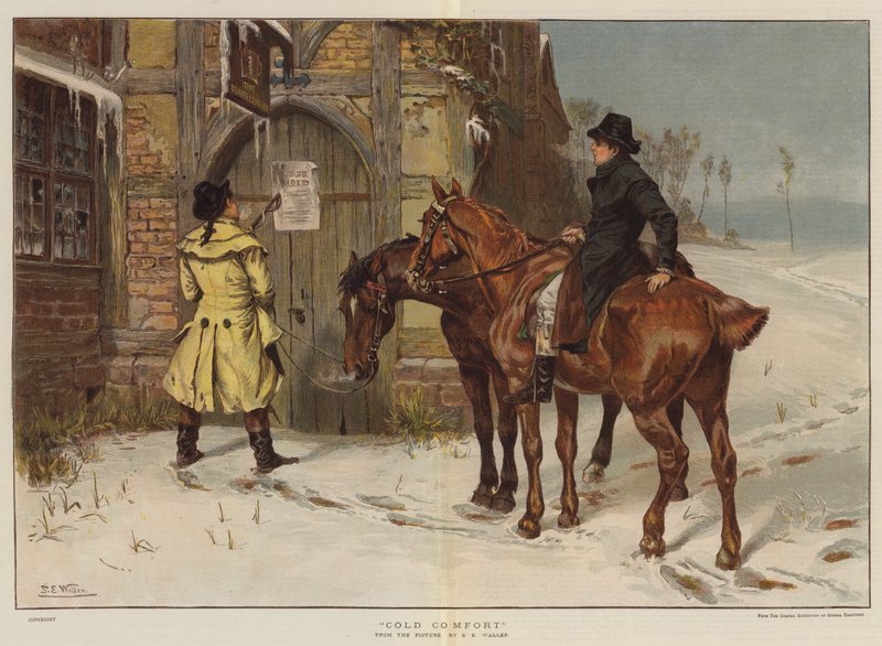 Kylmä mukavuus (chromolitho) tekijältä Samuel Edmund Waller