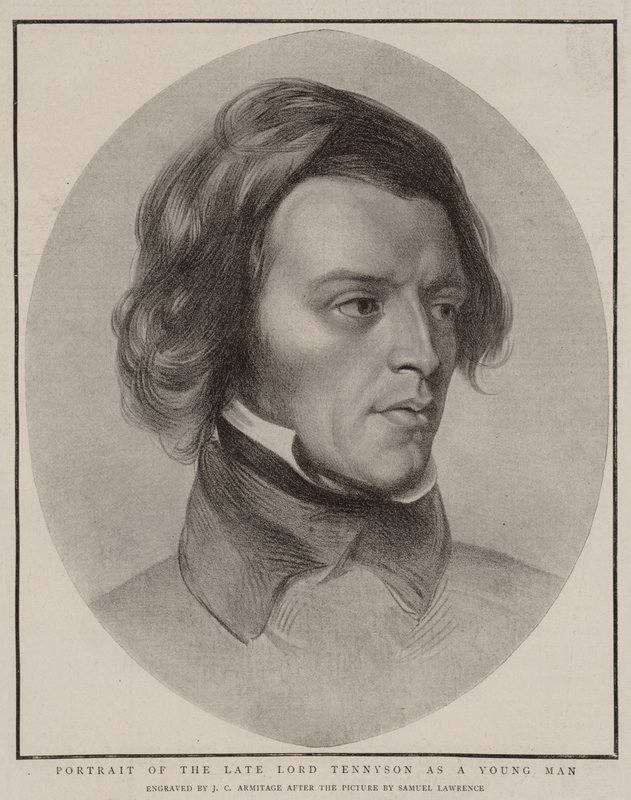 Muotokuva edesmenneestä Lord Tennysonista nuorena miehenä tekijältä Samuel Lawrence
