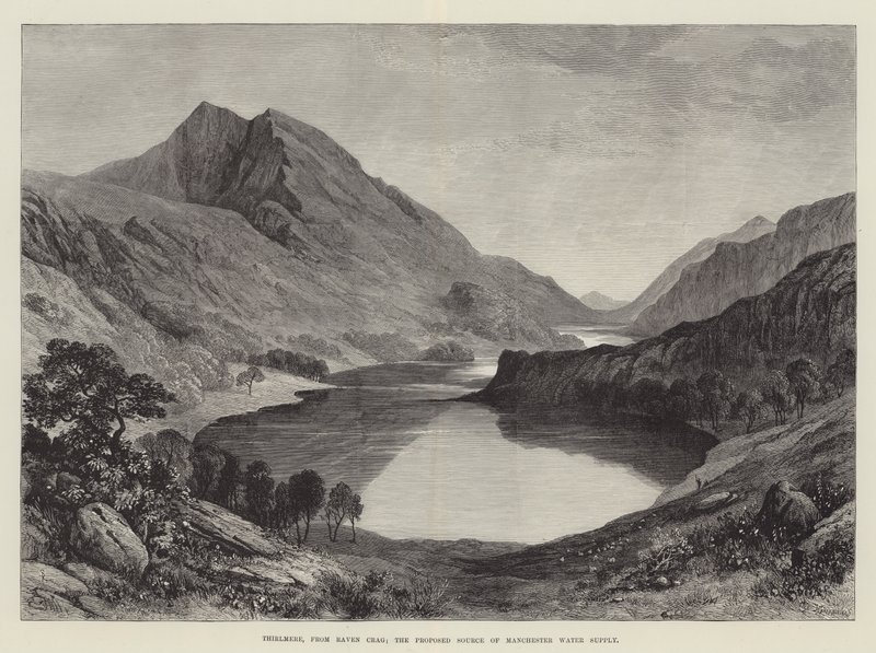 Thirlmere, Raven Cragista; Manchesterin vesihuollon ehdotettu lähde tekijältä Samuel Read