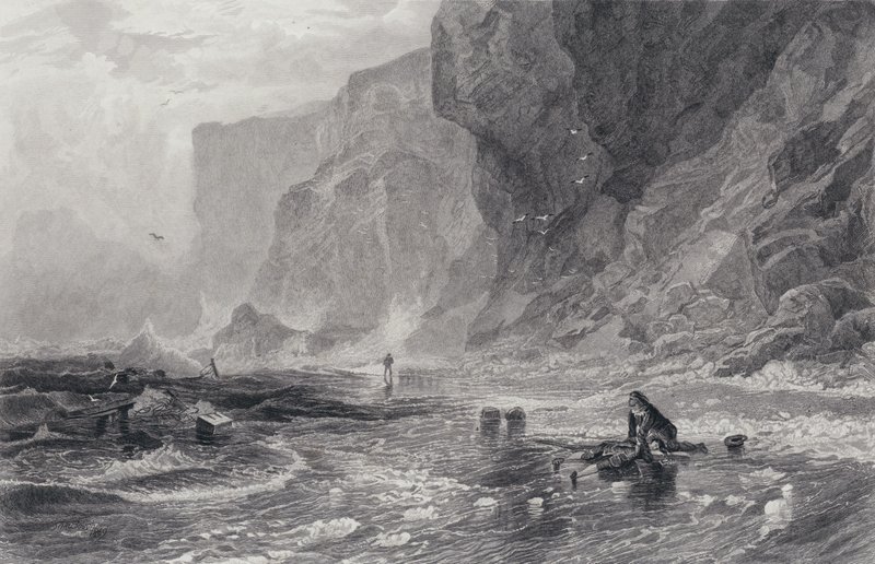 Sir Walter Scottin kuvitus piraattiin (kaiverrus) tekijältä Samuel (after) Bough