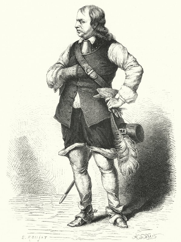 Oliver Cromwell, Kansainyhteisön lordi Protector (kaiverrus) tekijältä Samuel (after) Cooper