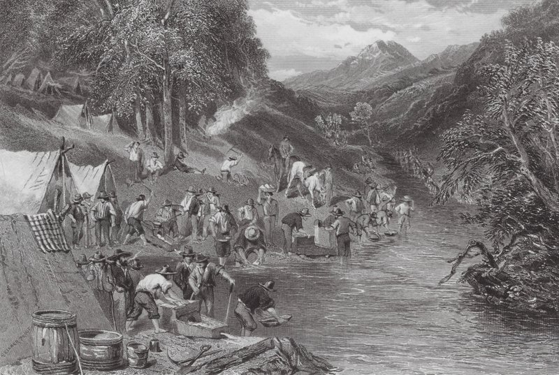 Australia: (kaiverrus): Alluvial Gold Washing (kaiverrus) tekijältä Samuel (after) Prout
