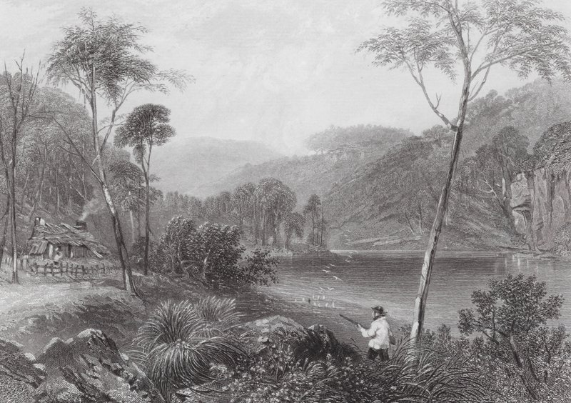 Australia: Fairlight Glen, Warragamba (kaiverrus). tekijältä Samuel (after) Prout