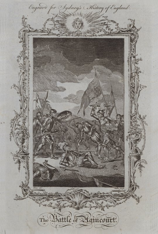 Agincourtin taistelu (kaiverrus) tekijältä Samuel (after) Wale