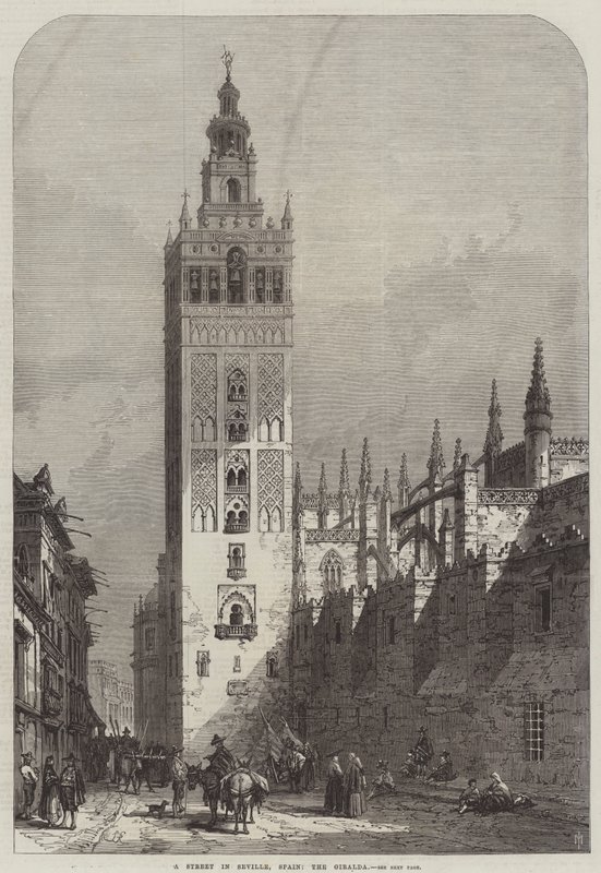 Katu Sevillassa, Espanjassa, Giralda tekijältä Samuel Read