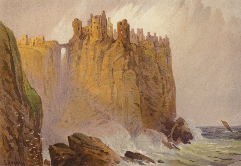 Pohjois-Irlanti, Dunlucen linna (väri litho) tekijältä Samuel Read