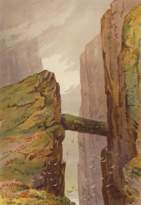 Pohjois-Irlanti, Harmaan miehen polku, Fair Head, Antrimin kreivikunta (väri litho) tekijältä Samuel Read