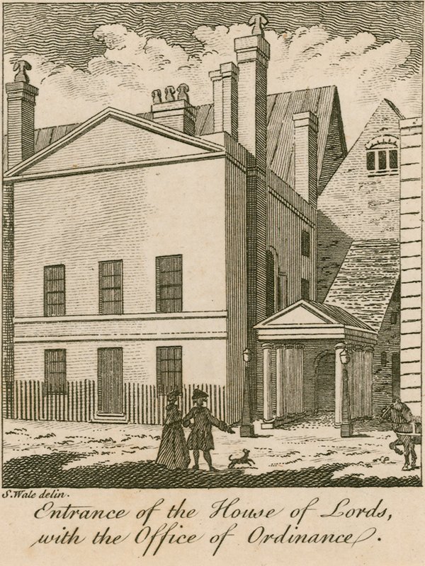 Sisäänkäynti House of Lordsiin ja Office of Ordinance, Westminster tekijältä Samuel Wale