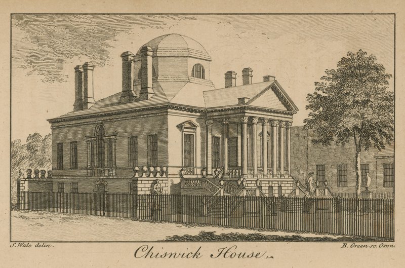 Yleisnäkymä Chiswick Housesta tekijältä Samuel Wale