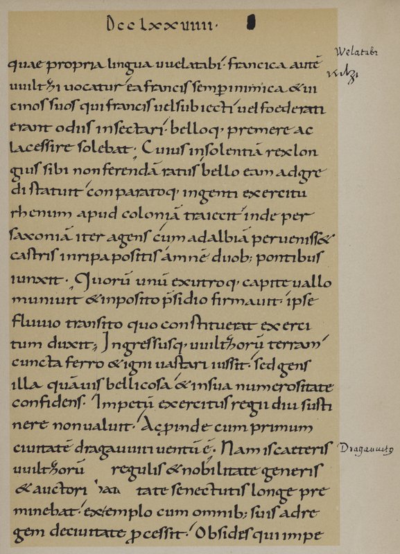 Kertomus Kaarle Suuren ylityksestä Elbe-joen yli, 789 (litho) tekijältä School German