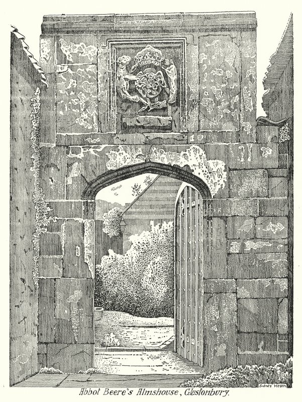 Abbot Beeren Almhouse, Glastonbury (kaiverrus) tekijältä Sidney Heath